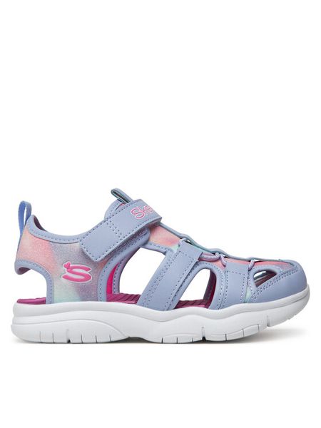 Skechers Sandały Flex Splash-Daylight Shimmer 303276L/LVHP Fioletowy. Fioletowe sandały dziewczęce Skechers, ze skóry, bez zapięcia. Za 239.99 zł.