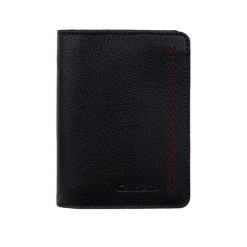 Skórzany Portfel Męski z perforacją Canaletto 11 kart PM1550s246-P60. Czarne portfele męskie bez wzorów, ze skóry. Za 139.00 zł.
