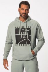 Męska Bluza z kapturem fitness koszykarski nadruk. Szare bluzy męskie JAY-PI, m, bez wzorów, z bawełny, z kapturem. Za 279.99 zł.