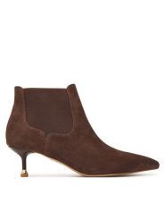 Liu Jo Botki SXX019 P0021 Brązowy. Brązowe botki damskie Liu Jo, ze skóry, bez obcasa, na szpilce, bez zapięcia. Za 829.99 zł.
