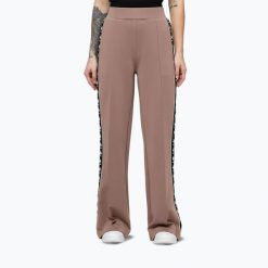 Spodnie damskie Pitbull Verona Wide Leg. Brązowe spodnie materiałowe damskie PITBULL, m, bez wzorów, z elastanu, na fitness i siłownię. Za 189.99 zł.