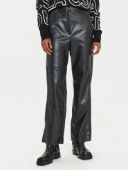 Max Mara Leisure Spodnie z imitacji skóry Struzzo 2426786098 Czarny Straight Fit. Czarne spodnie materiałowe damskie Max Mara Leisure, l, bez wzorów, ze skóry. Za 539.99 zł.