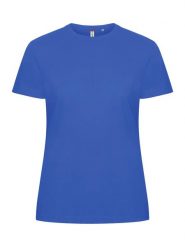 Clique Basic-T Women Damska koszulka bawełniana o dopasowanym kroju – royal blue. Niebieskie t-shirty damskie CLIQUE, s, bez wzorów, z bawełny, bez kołnierzyka. Za 99.59 zł.