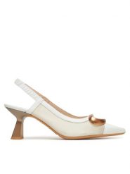 Hispanitas Czółenka Nova HV253957 Biały. Białe czółenka damskie Hispanitas, bez wzorów, ze skóry, bez obcasa, bez zapięcia. Za 389.99 zł.
