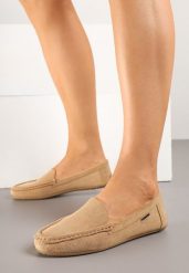 Ciemnobeżowe Mokasyny z Imitacji Zamszu z Ozdobnymi Przeszyciami Zeolira. Brązowe mokasyny damskie Born2be, z jeansu, eleganckie. Za 44.99 zł.