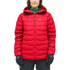 Kurtka techniczna damska ROC Flash Down Hood Women. Czerwone kurtki sportowe damskie Haglöfs, bez wzorów, bez kaptura, trekkingowe. W wyprzedaży za 499.00 zł.