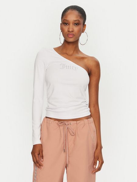 Juicy Couture Bluzka Nella JCWCT24310 Biały Slim Fit. Białe bluzki damskie Juicy Couture, xxs, bez wzorów, bez kołnierzyka, bez ramiączek. Za 109.99 zł.