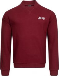 Męska bluza z kapturem Jeep Bomber Neck w kolorze czerwonym. Czerwone bluzy męskie Jeep, m, bez wzorów, z bawełny, bez kaptura. Za 98.07 zł.