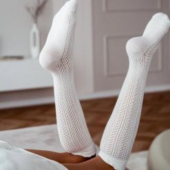 Podkolanówki damskie 210 jodełka ecru. Skarpety damskie Milena, bez wzorów, z bawełny. Za 24.00 zł.