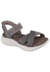 Sandały SKECHERS ULTRA FLEX 3.0 SANDAL NEV Szary. Szare sandały damskie Skechers, bez wzorów, z materiału, bez obcasa, bez zapięcia. Za 248.99 zł.