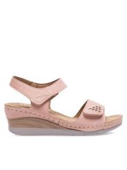 Clara Barson Sandały WYL0510-23 Różowy. Czerwone sandały damskie Clara Barson, bez wzorów, ze skóry, bez obcasa, na koturnie, bez zapięcia. Za 59.99 zł.