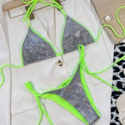 Bikini plażowe szybkoschnące błyszczące Ludgarda. Bikini damskie Intica, na lato, m, bez wzorów. Za 129.00 zł.