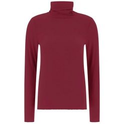 T-Shirt Deha Mieszanka Kaszmiru Golf Damskie. Czerwone t-shirty damskie Deha, m, bez wzorów, z elastanu, eleganckie, bez kołnierzyka. Za 301.99 zł.