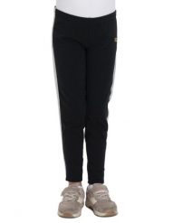 Błyszczące legginsy dziewczęce. Czarne legginsy dla dziewczynek LEONE 1947 APPAREL, bez wzorów, z bawełny. Za 63.11 zł.