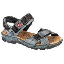 Sandały Rieker Sandals 68851-14 niebieskie. Niebieskie sandały damskie bez wzorów, z gumy, bez obcasa, bez zapięcia. Za 374.33 zł.