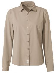 Koszula damska Rosemoor LS Shirt IV. Brązowe koszule damskie Vaude, na lato, bez wzorów, z materiału, sportowe, bez kołnierzyka, bez ramiączek. Za 371.25 zł.
