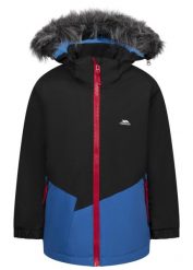 Trespass Deen - Męska kurtka przeciwdeszczowa czarna. Czarne kurtki snowboardowe męskie Trespass, m, bez wzorów, z futra, długie, z kapturem, narciarskie. Za 300.99 zł.