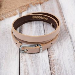 Pasek Skórzany Damski OPD-29 Brødrene Beżowy 110 cm. Brązowe paski damskie bez wzorów, z materiału, biznesowe. Za 43.99 zł.