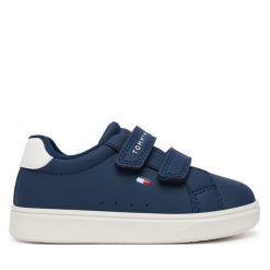 Sneakersy Tommy Hilfiger. Niebieskie trampki i tenisówki chłopięce Tommy Hilfiger, bez wzorów, bez zapięcia. Za 284.99 zł.