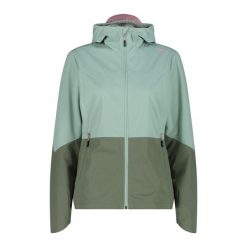 Kurtka softshell damska CMP Fix Hood. Zielone kurtki sportowe damskie CMP, l, bez wzorów, z softshellu, bez kaptura, trekkingowe. Za 359.99 zł.