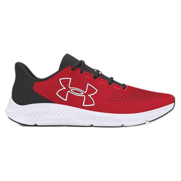 Buty do biegania damskie Under Armour Charged Pursuit 3 Big Logo. Czerwone obuwie sportowe damskie Under Armour, bez wzorów, do biegania. Za 239.99 zł.
