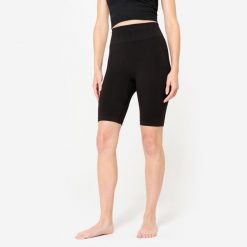 Legginsy do jogi damskie Kimjaly krótkie. Czarne legginsy damskie KIMJALY, l, bez wzorów, z elastanu, krótkie, na fitness i siłownię. Za 79.99 zł.