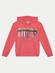 Guess Bluza J5RQ00 KAD74 Różowy Regular Fit. Czerwone bluzy dla dziewczynek Guess, z aplikacjami, z bawełny, bez ramiączek, bez kaptura. Za 119.99 zł.