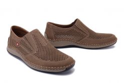 RIEKER 05277-64 beige, półbuty męskie. Brązowe półbuty na co dzień męskie Rieker, na lato, bez zapięcia. Za 314.42 zł.