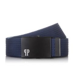 Pasek parciany PAOLO PERUZZI PW-22-105 cm granatowy. Niebieskie paski damskie Paolo Peruzzi, bez wzorów, z materiału. Za 33.25 zł.
