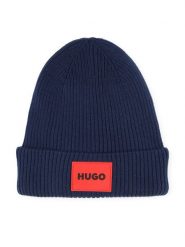 Hugo Czapka G00259 Granatowy. Niebieskie rękawiczki dziecięce Hugo, bez wzorów, z bawełny. Za 229.99 zł.