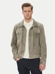 Serge Pariente Kurtka skórzana Jeans Szary Regular Fit. Szare kurtki męskie Serge Pariente, m, bez wzorów, z jeansu, bez kaptura. Za 929.99 zł.