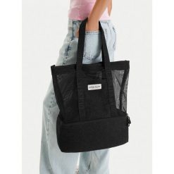Torebka Guess Jeans. Czarne torebki do ręki damskie Guess Jeans, z aplikacjami, z jeansu, bez dodatków. Za 189.99 zł.