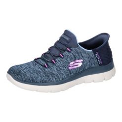 Buty sportowe Sneakersy damskie, Summits - Dazzling Haze. Niebieskie obuwie sportowe damskie Skechers, bez wzorów, trekkingowe, Skechers Sport. Za 259.99 zł.