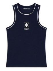 Guess Top J6GI11 K6YW4 Granatowy Regular Fit. Niebieskie t-shirty dla chłopców Guess, z aplikacjami, z bawełny, bez ramiączek. Za 73.99 zł.