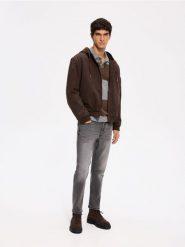 Jeansy slim cropped - szary. Szare jeansy męskie Reserved. Za 159.99 zł.