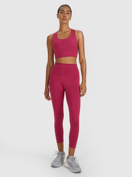 4F Legginsy treningowe 7/8 z wysokim stanem damskie - czerwone S. Czerwone legginsy damskie 4f, s, bez wzorów, z dzianiny, z podwyższonym stanem, na fitness i siłownię. Za 119.99 zł.