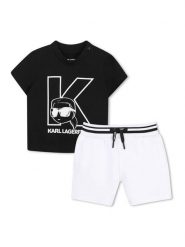 Karl Lagerfeld Kids Komplet t-shirt i spodenki Z31074 Czarny Regular Fit. Czarne szorty dla chłopców Karl Lagerfeld Kids, bez wzorów, z bawełny, bez ramiączek. Za 375.99 zł.