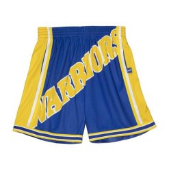 Szorty Golden State Warriors NBABlown Out Fashion. Niebieskie krótkie spodenki sportowe męskie Mitchell & Ness, bez wzorów, do koszykówki. Za 338.00 zł.