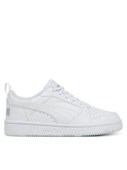 Puma Sneakersy Rebound V6 Lo Jr 393833 03 Biały. Białe buty sportowe dziewczęce Puma, bez wzorów, ze skóry, bez zapięcia. Za 189.99 zł.
