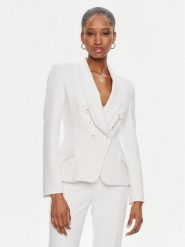 Elisabetta Franchi Marynarka GI-072-41E2-V540 Biały Regular Fit. Białe żakiety damskie Elisabetta Franchi, bez wzorów, z syntetyku. Za 1,429.00 zł.