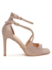 DeeZee Sandały F2158-2 Różowy. Czerwone sandały damskie DeeZee, bez wzorów, ze skóry, bez obcasa, na szpilce, bez zapięcia. Za 139.99 zł.