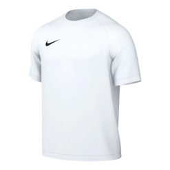 Koszulka sportowa męska Nike Park Viii Dri-Fit. Białe koszulki sportowe męskie Nike, m, bez wzorów, z dzianiny, bez kołnierzyka, bez ramiączek, na fitness i siłownię, dri-fit (nike). Za 53.99 zł.