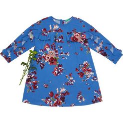 Sukienka w kolorze niebieskim. Niebieskie sukienki niemowlęce Benetton Kids, bez wzorów, bez ramiączek. W wyprzedaży za 75.95 zł.