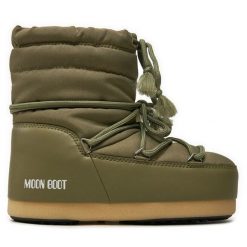 Śniegowce Moon Boot. Brązowe śniegowce i trapery damskie Moon Boot, z nylonu. Za 679.99 zł.