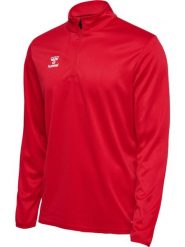 Bluza hmlESSENTIAL HALF-ZIP. Czerwone bluzy sportowe damskie Hummel, xl, bez wzorów, z materiału, bez kaptura, na fitness i siłownię. Za 170.20 zł.