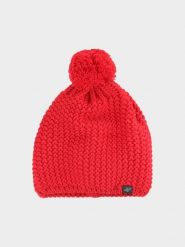 4F Czapka zimowa z pomponem męska - czerwona L. Czerwone czapki i kapelusze męskie 4f, na zimę, bez wzorów, z materiału, sportowe. Za 79.99 zł.
