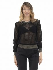 Bluzy damskie z siateczki w odcieniach ziemi. Czarne bluzy damskie LEONE 1947 APPAREL, s, bez wzorów, bez kaptura. Za 147.31 zł.