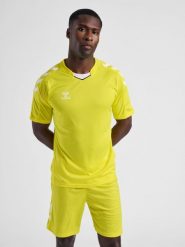 Koszulka piłkarska z krótkim rękawem męska Hummel Core XK Poly Jersey S/S. Niebieskie koszulki sportowe męskie Hummel, m, bez wzorów, z jersey, bez kołnierzyka, bez ramiączek, na fitness i siłownię. Za 107.05 zł.