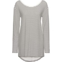 Shirt z długim rękawem i dekoltem w serek bonprix czarno-biały w paski. Bluzki damskie bonprix. Za 32.99 zł.