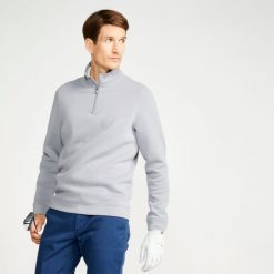 Bluza do golfa męska Inesis MW500. Brązowe bluzy męskie INESIS, m, bez wzorów, z elastanu, bez kaptura, na golfa. Za 149.99 zł.